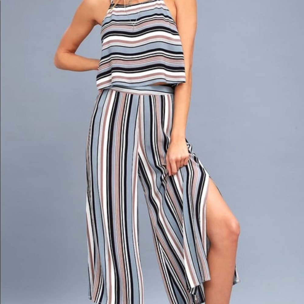 Lulu’s Breezy Striped Two Piece Set